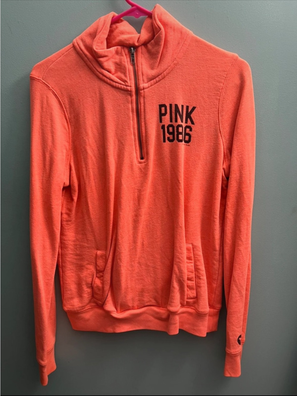 PINK Victoria's Secret Coral Half-Zip Pullover